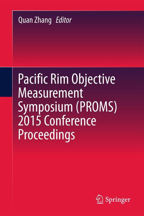 Titel: "Pacific Rim Objective Measurement Symposium (PROMS) 2015 Conference Proceedings." Roter Hintergrund.