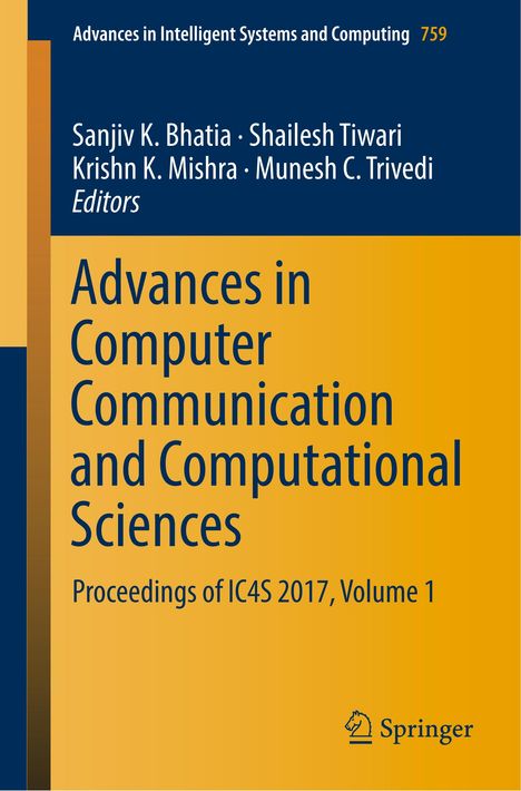Advances in Computer Communication and Computational Sciences, Buch