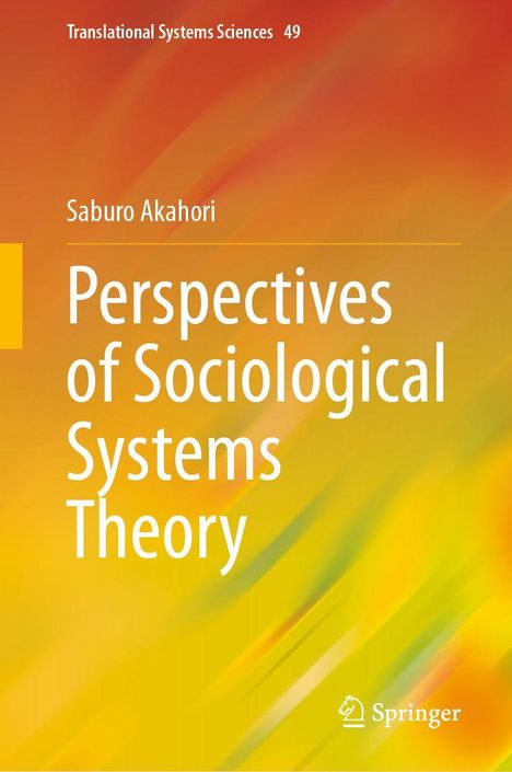 Titel: "Perspectives of Sociological Systems Theory" von Saburo Akahori. Bunter Hintergrund. Logo unten.