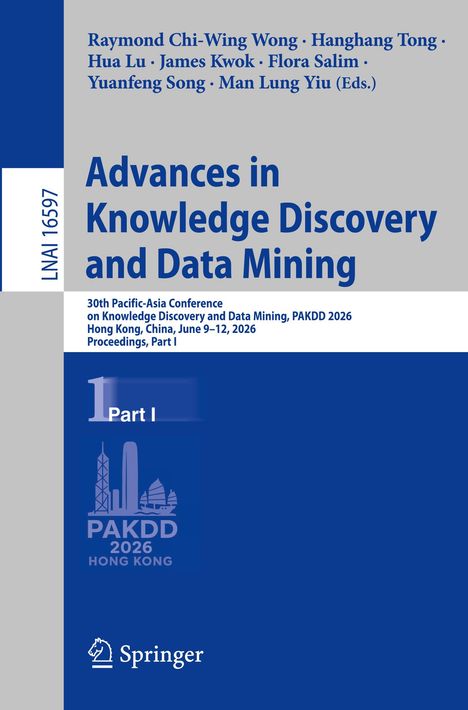 Titel: "Advances in Knowledge Discovery and Data Mining". Konferenz in Hong Kong, 9.–12. Juni 2026. Springer-Logo.
