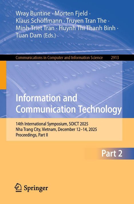 Information and Communication Technology, 14th SOICT 2025, Vietnam, Dezember 12-14. Blau-orange Buchcover mit Springer-Logo.