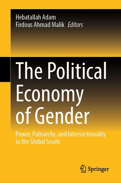 „The Political Economy of Gender“ steht in großen weißen Buchstaben auf gelbem Hintergrund. Springer-Logo unten.