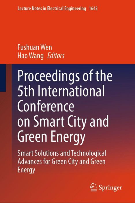 "Proceedings of the 5th International Conference on Smart City and Green Energy." Rotes und blaues Design, Springer-Logo.