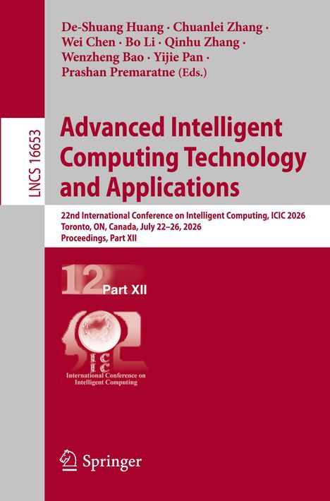 Titel: Advanced Intelligent Computing Technology and Applications. Rote und graue Farbtöne, Springer-Logo unten.