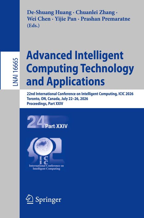 "Advanced Intelligent Computing Technology and Applications" darunter ein Logo mit Globus und Springer-Logo unten.