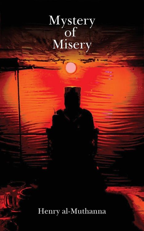 Mystery of Misery, Henry al-Muthanna. Silhouette einer Person vor einem intensiv roten Hintergrund.