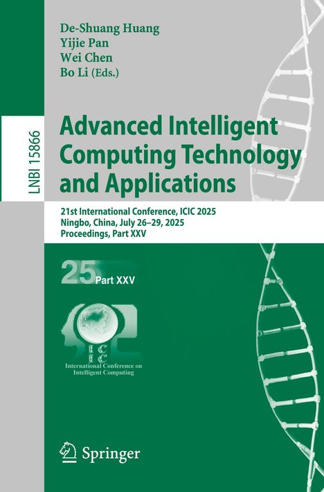 "Advanced Intelligent Computing Technology and Applications" in grün. Ein DNA-Strang ist rechts abgebildet.