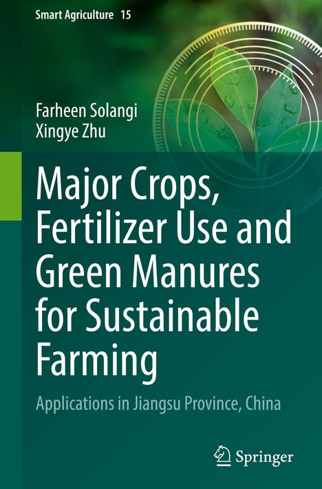 "Major Crops, Fertilizer Use and Green Manures for Sustainable Farming." Grünes Design, Blätter und Kreiselemente.