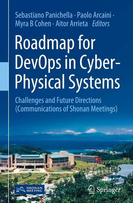 Text: "Roadmap for DevOps in Cyber-Physical Systems" über Landschaft mit Gebäuden und Meer im Hintergrund.