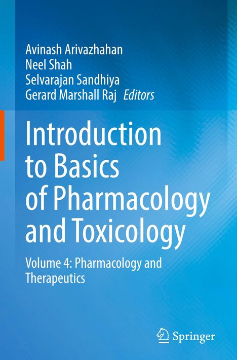 Buchcover in Blautönen, mit Titel "Introduction to Basics of Pharmacology and Toxicology", Autoren genannt. Springer-Logo unten.