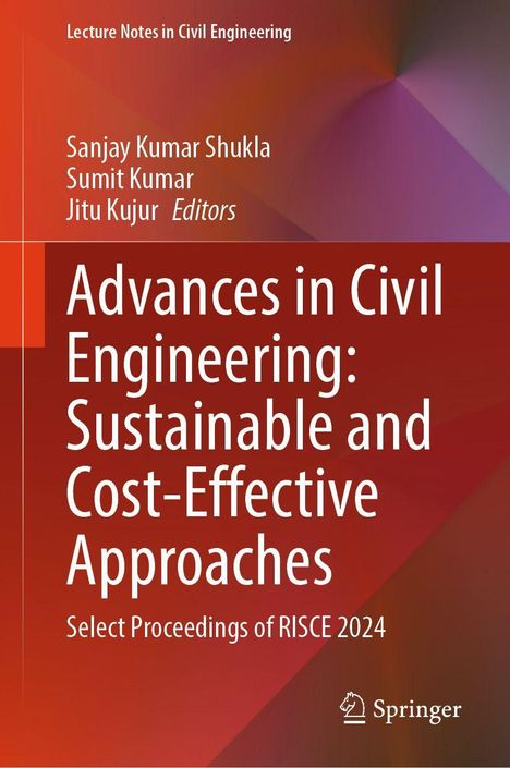 "Advances in Civil Engineering: Sustainable and Cost-Effective Approaches" ist in großer Schrift zu sehen. Roter Hintergrund.
