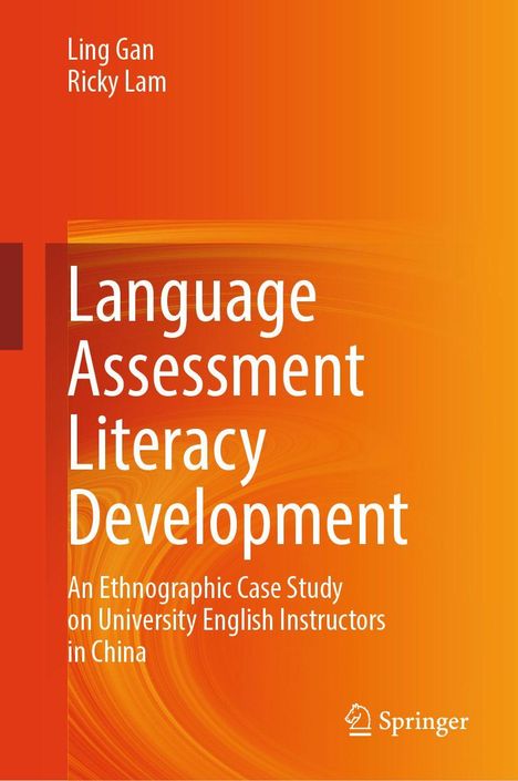 "Language Assessment Literacy Development" steht vor einem orangefarbenen Hintergrund. Unten rechts ist ein Springer-Logo.