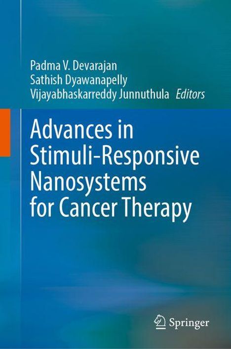 Titel: "Advances in Stimuli-Responsive Nanosystems for Cancer Therapy", Herausgeber: Padma V. Devarajan et al. Springer-Logo.