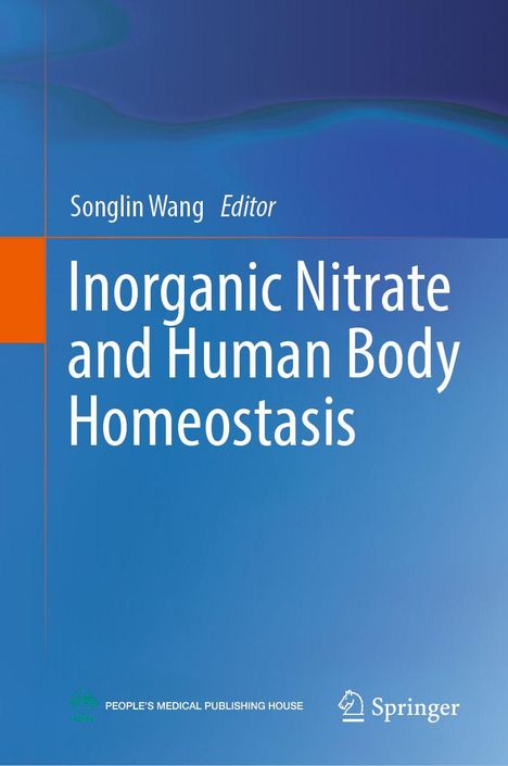 "Inorganic Nitrate and Human Body Homeostasis" von Songlin Wang, Editor. Blaues Cover mit Verlagslogos.