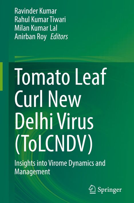 Buchtitel: "Tomato Leaf Curl New Delhi Virus (ToLCNDV)". Grüne Hintergrundfarbe mit Springer-Logo unten rechts.