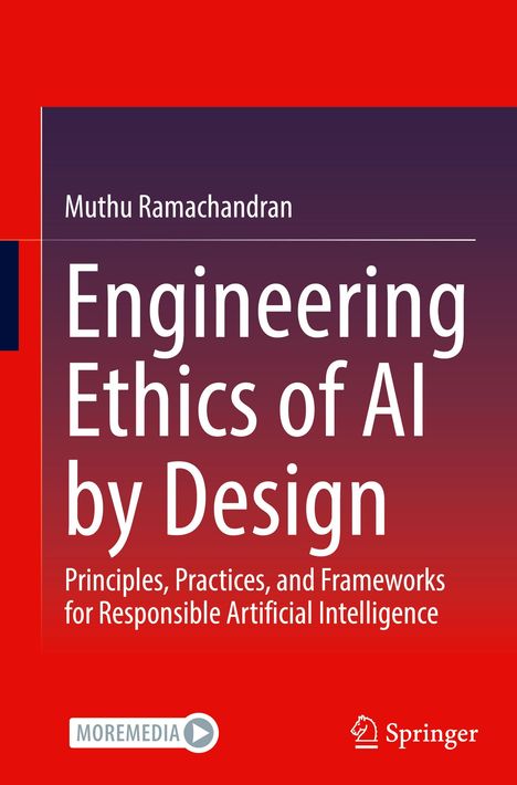 Buchtitel: "Engineering Ethics of AI by Design" von Muthu Ramachandran. Unten das Springer-Logo.