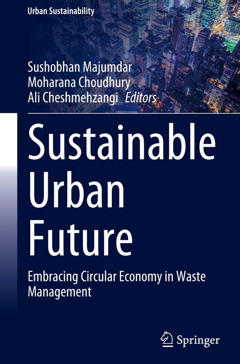 „Sustainable Urban Future“, darunter städtische Luftaufnahme bei Nacht, Logo von Springer unten rechts.