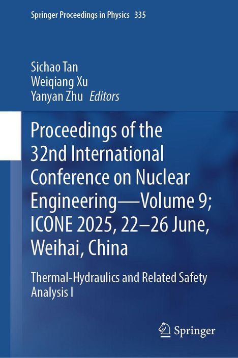 Springer Proceedings in Physics 335, Volume 9 der ICONE 2025, 22-26 Juni, Weihai, China. Blauer Hintergrund. Springer-Logo.