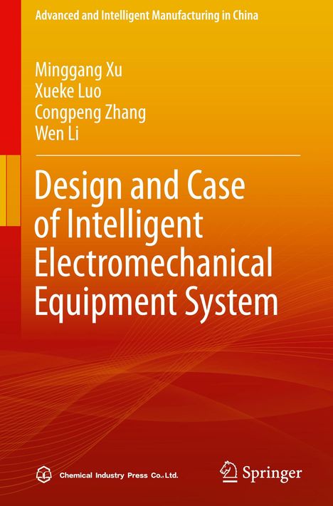 Titel: Design and Case of Intelligent Electromechanical Equipment System. Orange Hintergrund mit Autoren-Namen.