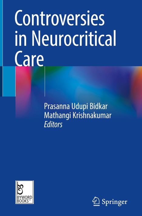 „Controversies in Neurocritical Care“, Prasanna Udupi Bidkar, Mathangi Krishnakumar, blaue Buchgestaltung.