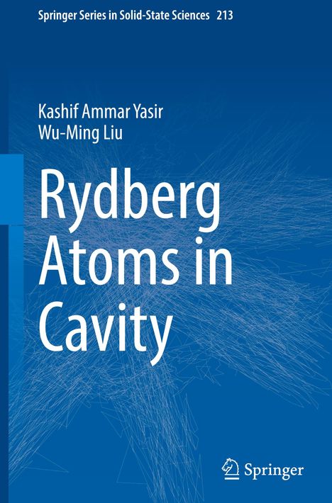 Der Text lautet: "Rydberg Atoms in Cavity". Blaue Illustration im Hintergrund. Unten rechts ist ein Springer-Logo.