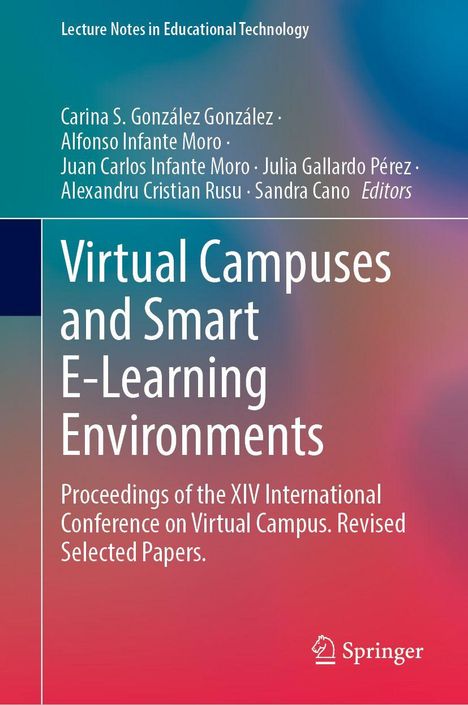 „Virtual Campuses and Smart E-Learning Environments“ in Weiß auf farbigem Verlauf. Springer-Logo unten rechts.