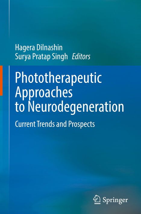 Text: "Phototherapeutic Approaches to Neurodegeneration: Current Trends and Prospects". Autoren oben, Springer-Logo unten.