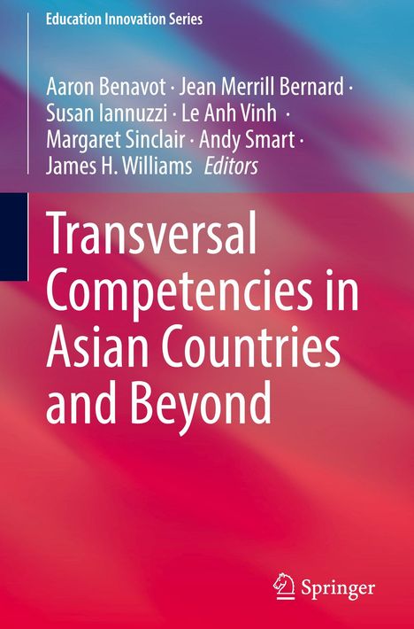 Titel: "Transversal Competencies in Asian Countries and Beyond." Farbverlauf: Blau-Pink. Logo: Springer.