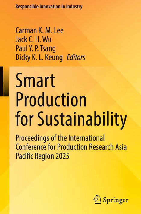 "Smart Production for Sustainability," ein Buchcover in Gelbtönen mit schwarzem Text und dem Springer-Logo.