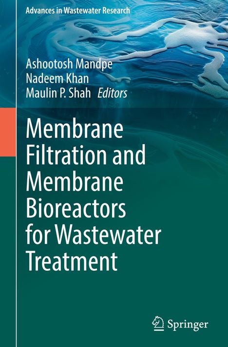 Oben: "Advances in Wastewater Research". Autoren: Ashootosh Mandpe, Nadeem Khan, Maulin P. Shah. Unten: Wasserstrukturen.