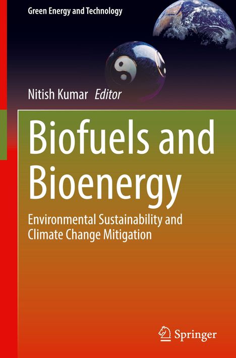 Titel: "Biofuels and Bioenergy". Untertitel: "Environmental Sustainability and Climate Change Mitigation". Oben Planet, unten Logo.
