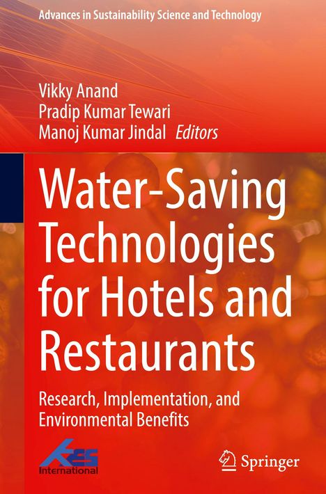 "Water-Saving Technologies for Hotels and Restaurants: Research, Implementation, and Environmental Benefits."  
Orange Hintergrund. Logos unten.