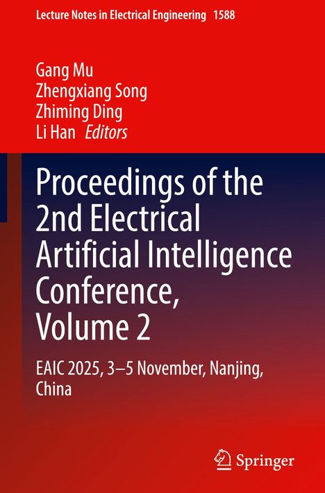 „Proceedings of the 2nd Electrical Artificial Intelligence Conference, Volume 2“. Rotes Cover mit Springer-Logo.
