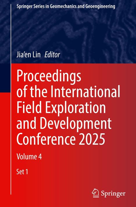 "Proceedings of the International Field Exploration and Development Conference 2025. Volume 4, Set 1" auf rot-blauem Hintergrund.
