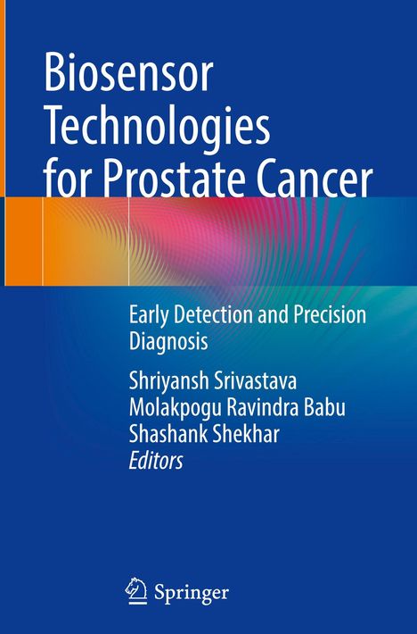 "Biosensor Technologies for Prostate Cancer" steht oben. Farbige Streifen zieren den Hintergrund. Springer-Logo unten.