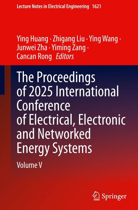 Rotes und dunkelblaues Cover mit weißem Text über eine Konferenz zu elektrischen und elektronischen Energiesystemen.