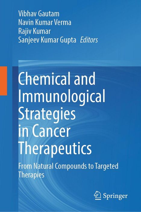 "Chemical and Immunological Strategies in Cancer Therapeutics" steht auf blauem Hintergrund mit einem Springer-Logo.