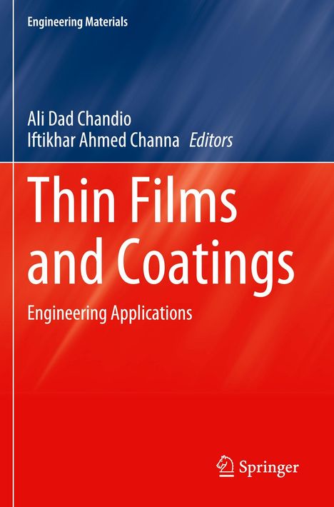 "Thin Films and Coatings: Engineering Applications." Oben blau, unten rot mit einem weißen Logo rechts unten.