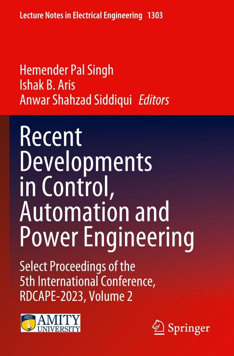 "Recent Developments in Control, Automation and Power Engineering" unten Logos von Amity University und Springer.