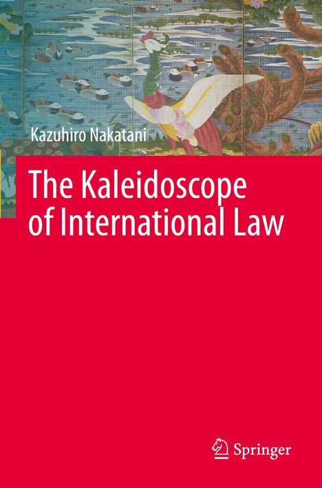 „Kazuhiro Nakatani. The Kaleidoscope of International Law.“ Illustration: farbenfrohe Mosaikszene mit Pflanzen und Wasser.