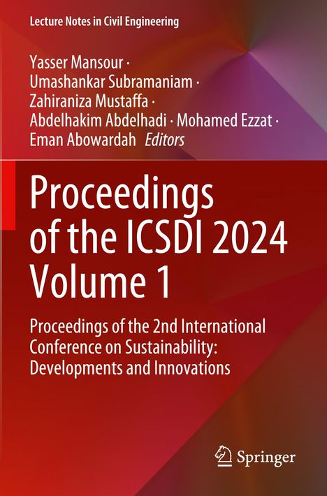 "Proceedings of the ICSDI 2024 Volume 1", Autoren, "Springer"-Logo, rote Farbverläufe im Hintergrund.