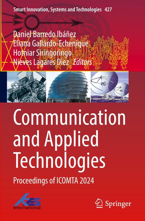Text "Communication and Applied Technologies" in Weiß auf rotem Hintergrund. Logo von Springer unten rechts.