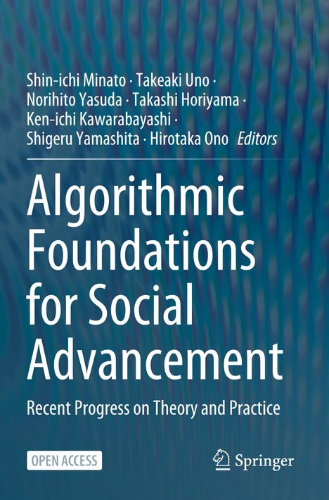 Text: "Algorithmic Foundations for Social Advancement", mit blauer Hintergrundgrafik und einem Springer-Logo.