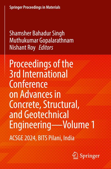 Titel: Proceedings of the 3rd International Conference on Advances. Rotes und oranges Design mit Springer-Logo.