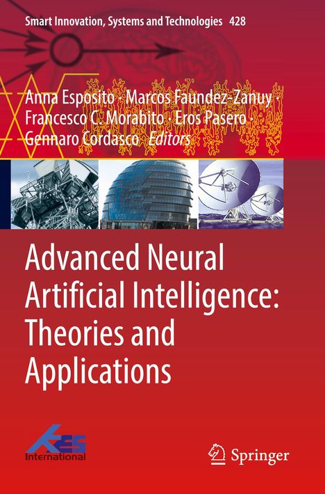 Text: "Advanced Neural Artificial Intelligence: Theories and Applications." 
Oben sind Fotos technischer Strukturen, darunter Antennen.