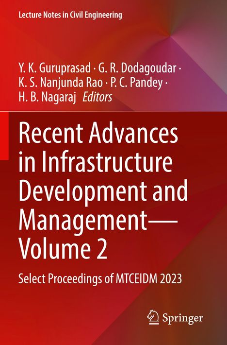 „Recent Advances in Infrastructure Development and Management—Volume 2“. Roter Hintergrund, Springer-Logo unten.