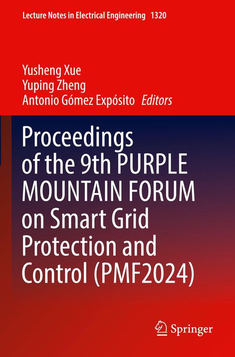 "Proceedings of the 9th PURPLE MOUNTAIN FORUM on Smart Grid Protection and Control (PMF2024)." Roter Hintergrund. Springer-Logo unten.