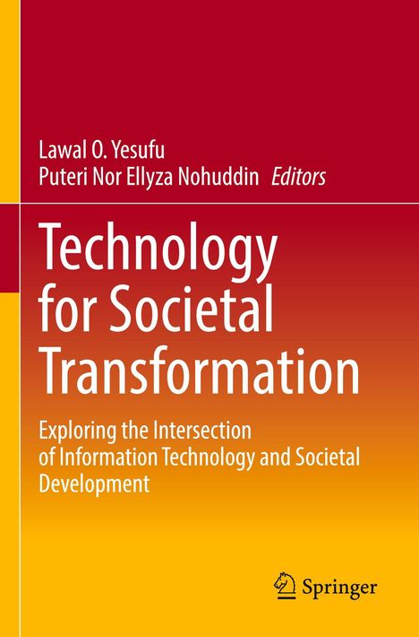 "Technology for Societal Transformation" in Weiß auf rotem Hintergrund, Springer-Logo unten rechts.