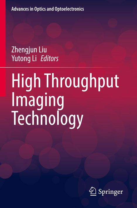 "High Throughput Imaging Technology" in weißer Schrift vor lila-rotem Hintergrund mit Kreisen; Springer-Logo unten.