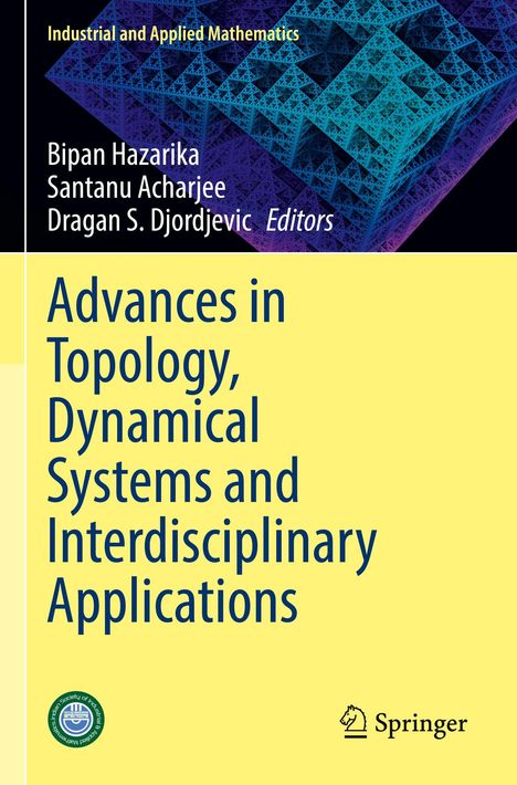 Text: "Advances in Topology, Dynamical Systems and Interdisciplinary Applications." Oben geometrische 3D-Formen; unten Logos.